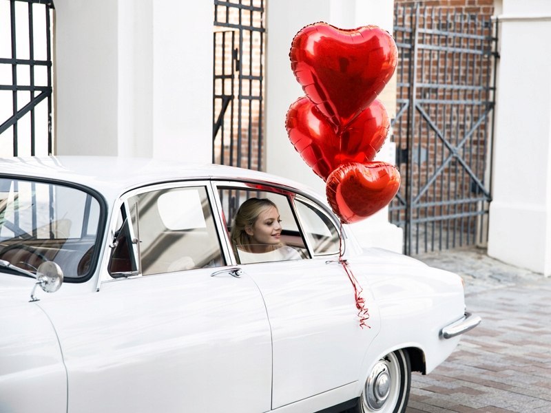 Balony serca czerwone bukiet prezent Walentynki 10
