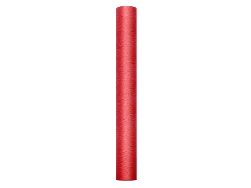 Tiul gładki, czerwony, 0,5 x 9m