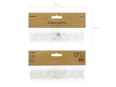 Podwiązka koronkowa z kokardką, kremowy