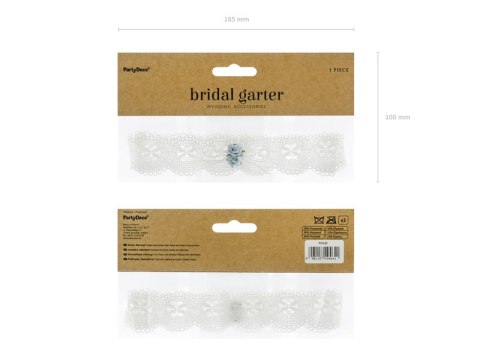 Podwiązka koronkowa z różyczkami, kremowy