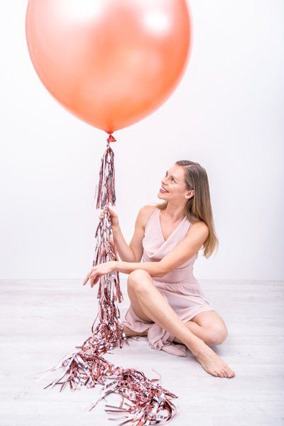 Balon gigant, 100cm, metaliczny, czerwony