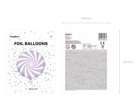 Balon foliowy Cukierek, 35cm, jasny liliowy