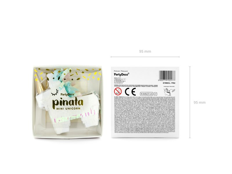 Mała Piniata - Jednorożec, 8x8x2,5cm