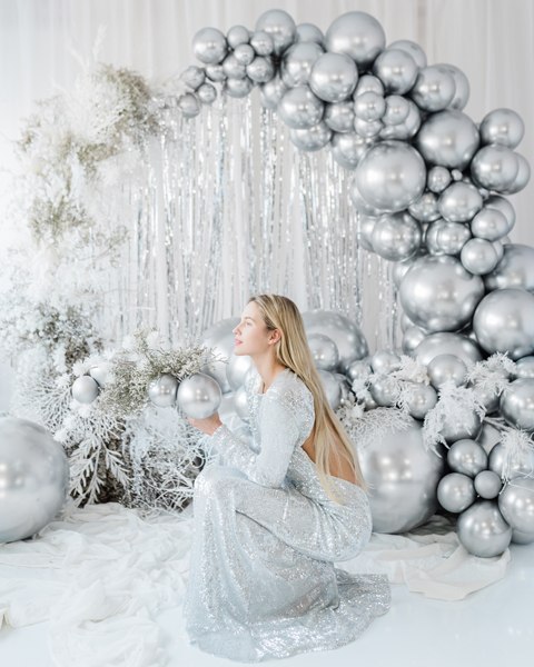 Balon chromowany 60cm, srebrny