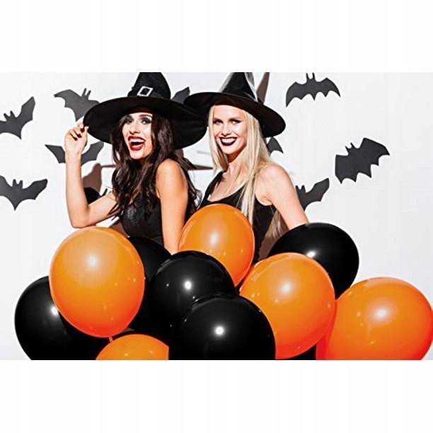 Balony czarne pomarańczowe na Halloween HURT x200