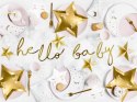 Baner HELLO BABY złoty lustrzany napis Baby Shower