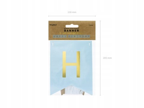 Baner HAPPY BIRTHDAY niebieski na urodziny roczek