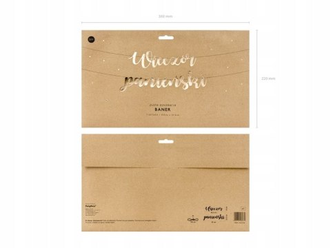 Baner napis na Wieczór Panieński złoty lustrzany