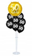 Dekoracja na 50 urodziny zestaw balonów + stojak