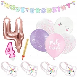 Balony na ROCZEK Cyfra 1-9 Urodziny JEDNOROŻEC XL