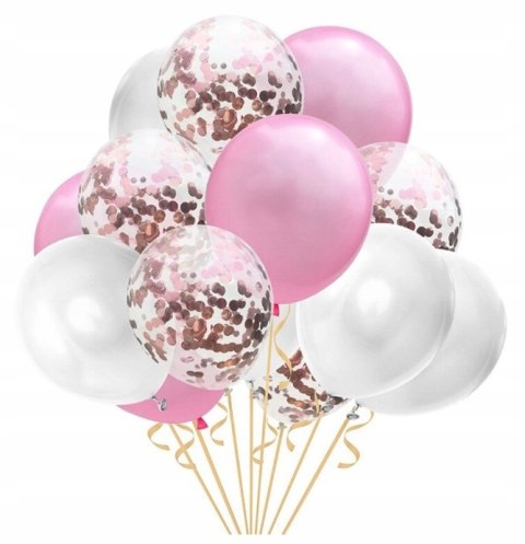 Balony z konfetti roczek chrzest baby shower HEL