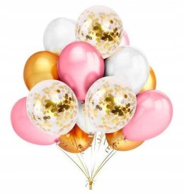 Balony z konfetti roczek urodziny panieński BUKIET