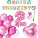 Dekoracje ozdoby balony cyfra 2 na drugie urodziny