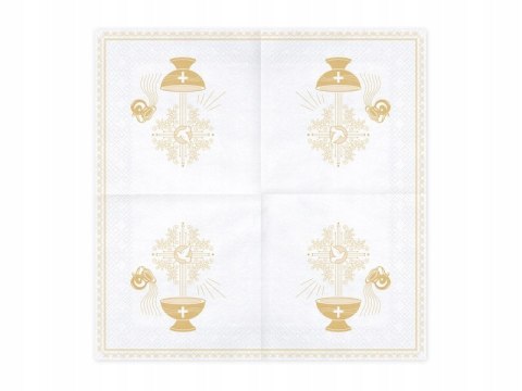 Serwetki złote różowe na CHRZEST dziewczynki x20