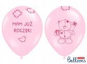 Balony z konfetti dekoracje na roczek różowe złoto