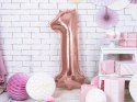 Zestaw balonów na roczek cyfra 1 rosegold urodziny