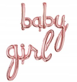 Balon girlanda BABY GIRL narodziny SHOWER rosegold