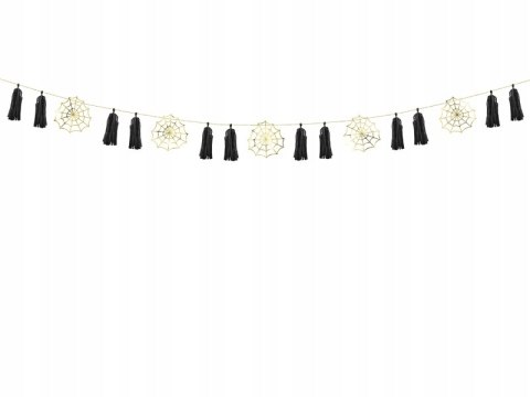 Girlanda pajęczyny czarne złote na Halloween 175cm
