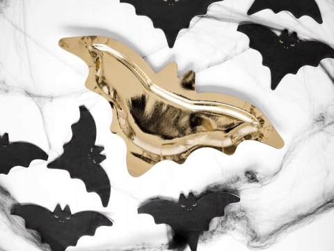 Talerzyki złote lustrzane Nietoperz na Halloween 6