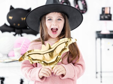 Talerzyki złote lustrzane Nietoperz na Halloween 6