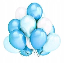 Balony niebieskie błękitne chrzest baby shower hel