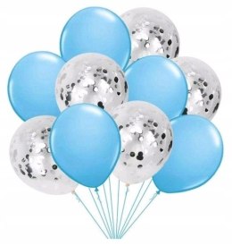 Balony z konfetti srebrne bukiet balonów hel 10szt