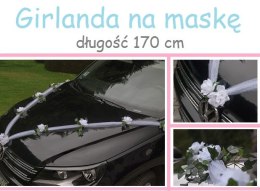 Dekoracja girlanda na maskę auto samochód do ślubu