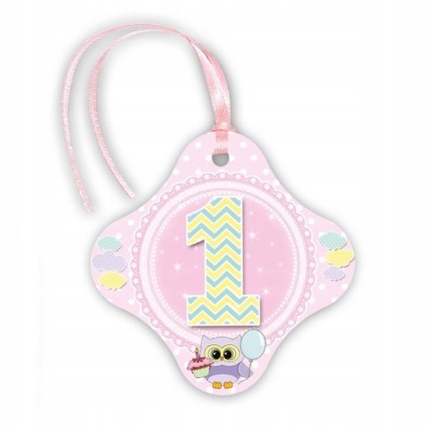 Balony zaproszenia girlanda SÓWKI na roczek ZESTAW