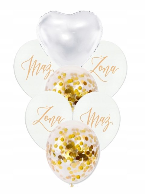 Balony MĄŻ ŻONA stojak dekoracja na ślub wesele