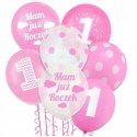 Balony na roczek 1 urodziny zestaw balonów XXL x10
