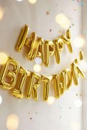 Balony z konfetti złote na HEL zestaw urodzinowy