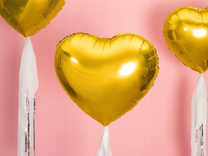 Balony z złotym konfetti złote na Hel Ślub Wesele
