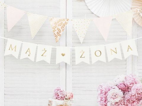 Baner MĄŻ ŻONA napis dekoracja na ŚLUB WESELE