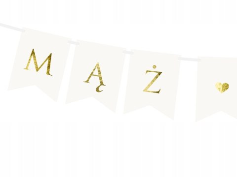 Baner MĄŻ ŻONA napis dekoracja na ŚLUB WESELE