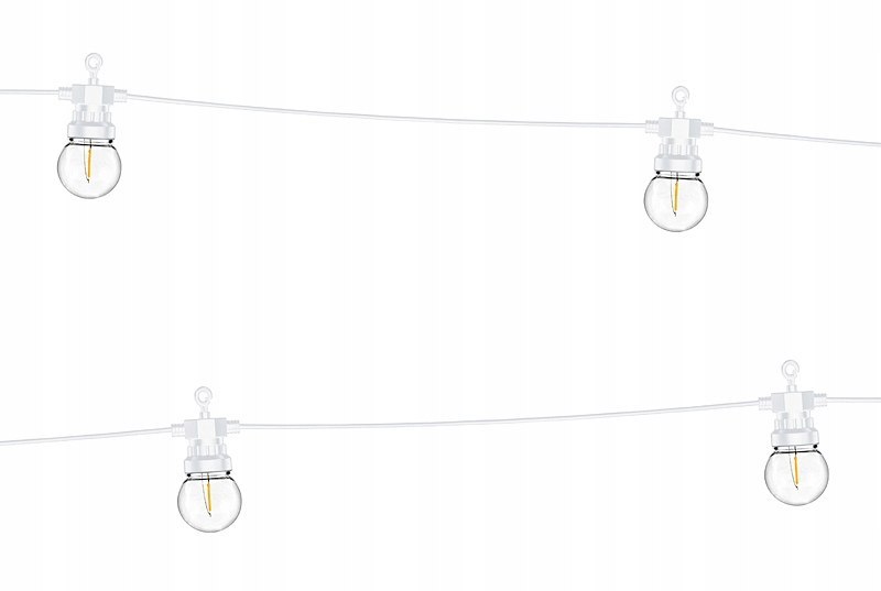 Lampki dekoracyjne żarówki LED zewnętrzne białe 5m