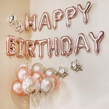 Napis STO LAT balony różowe złoto na urodziny