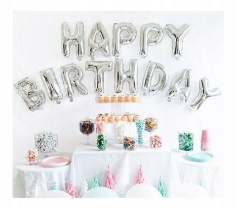 Zestaw balonów balony z konfetti napis na urodziny