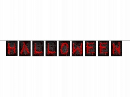 Krwawy baner napis girlanda dekoracje na Halloween
