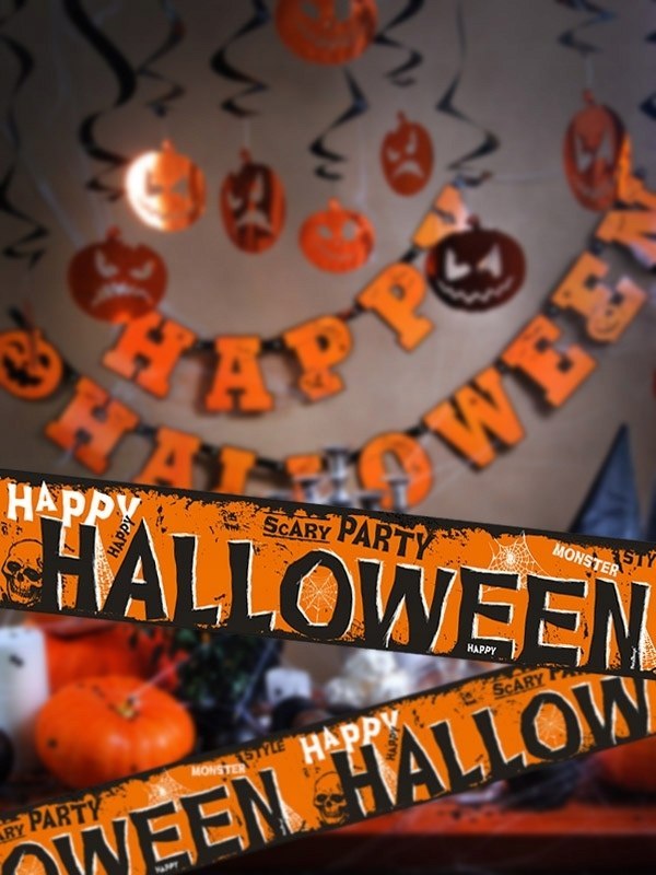 Taśma dekoracyjna czachy Happy Halloween party