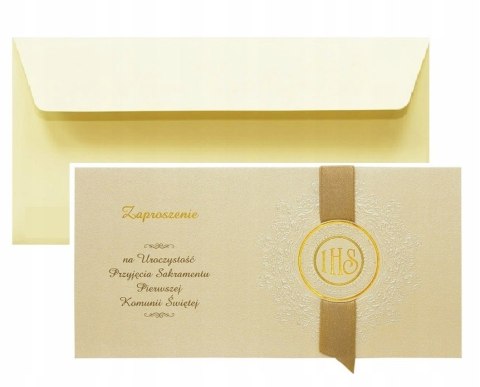 Zaproszenia na komunię zaproszenie komunijne ZŁOTE