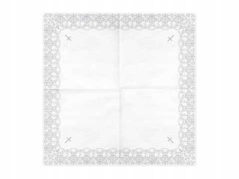 Serwetki na komunię białe złote ornament x20 2wz