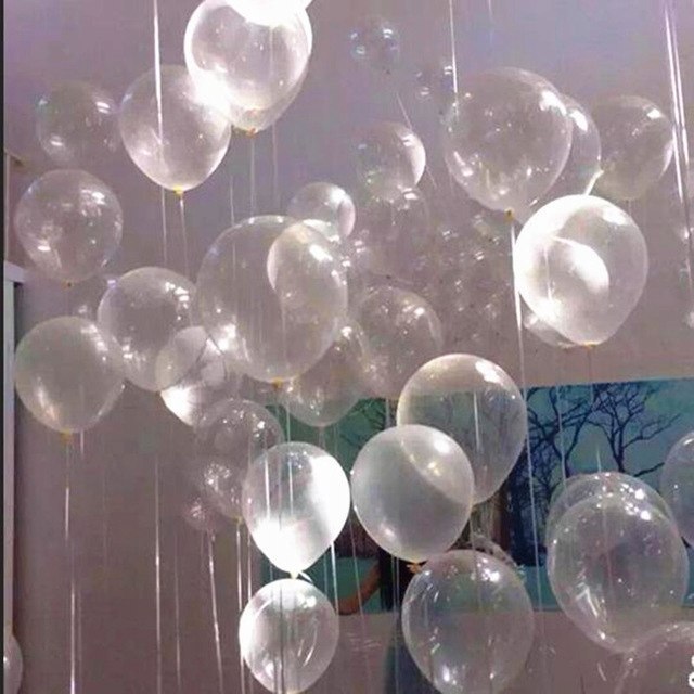 Balony przezroczyste transparentne biel WESELE 100