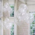 Balony przezroczyste transparentne biel WESELE 100