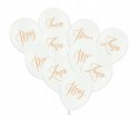 Białe balony z napisem Żona Mąż na Ślub Wesele x10
