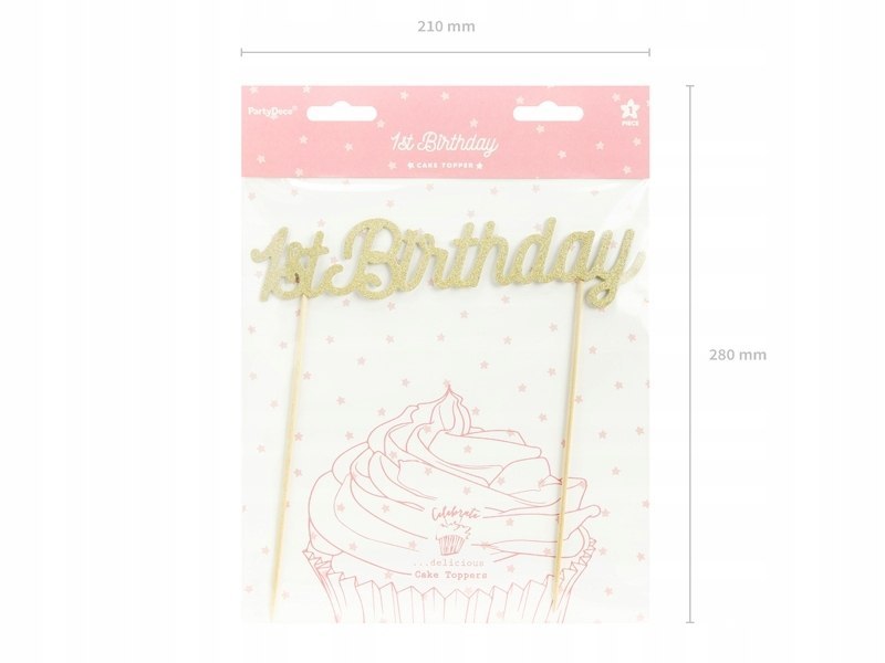 Topper na tort 1st Birthday ozdoby napisy ROCZEK