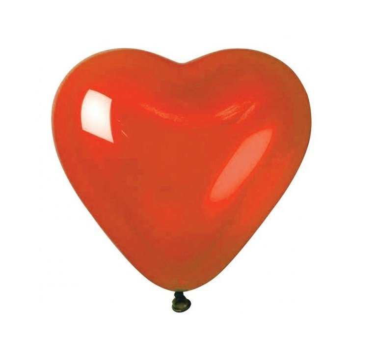 Balony czerwone serca na Walentynki 25 cm 100 szt