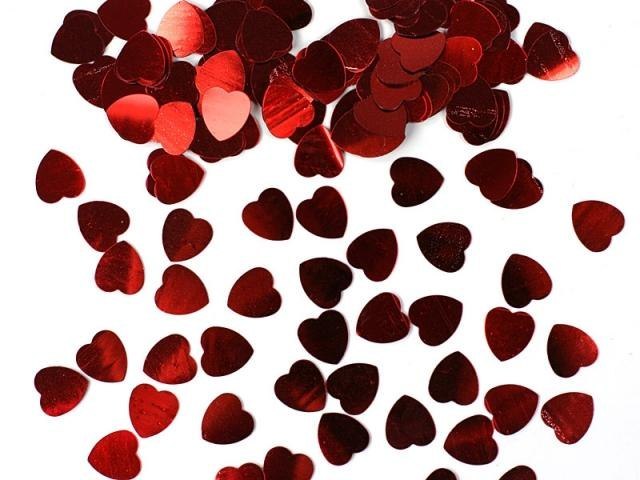 Konfetti czerwone serca serduszka na Walentynki WL