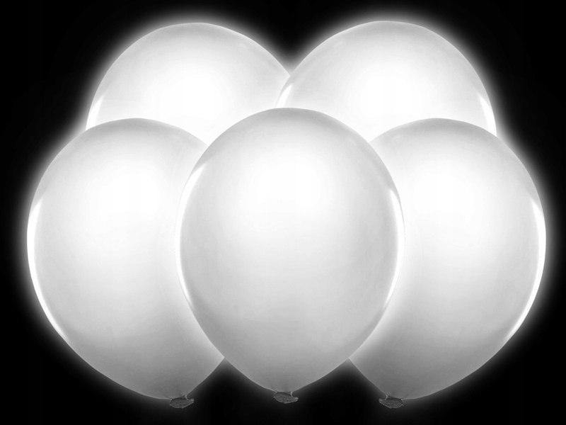Balony ledowe białe świecące na ślub wesele x5 SB