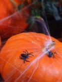 Fioletowa duża pajęczyna na Halloween + 2 pająki
