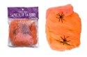 Pomarańczowa pajęczyna na Halloween + 2 pająki 60g